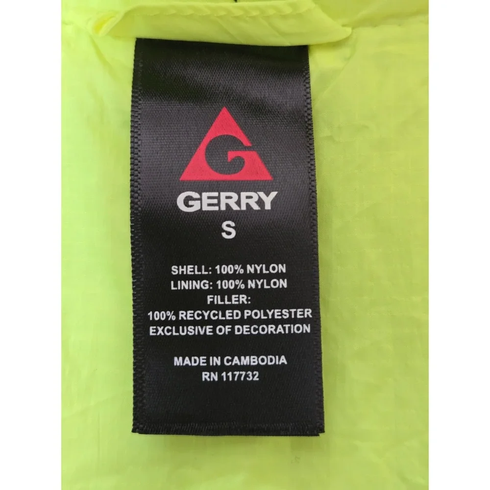 Gerry Boys Torque Puffer Size Small‎ Black/Flourscent Yellow NWT